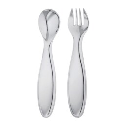 Couvert bébé 2 pièces Ercuis Mistral métal argenté