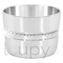 Coquetier Godron Loupyo en métal argenté