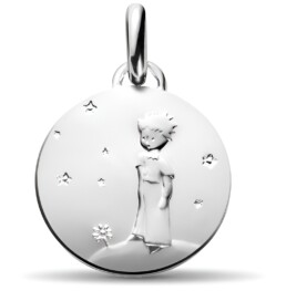 médaille de baptème petit prince argent