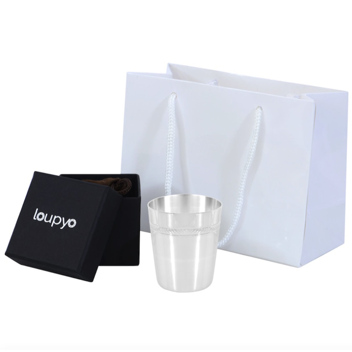 Timbale Godron Loupyo en métal argenté shopping