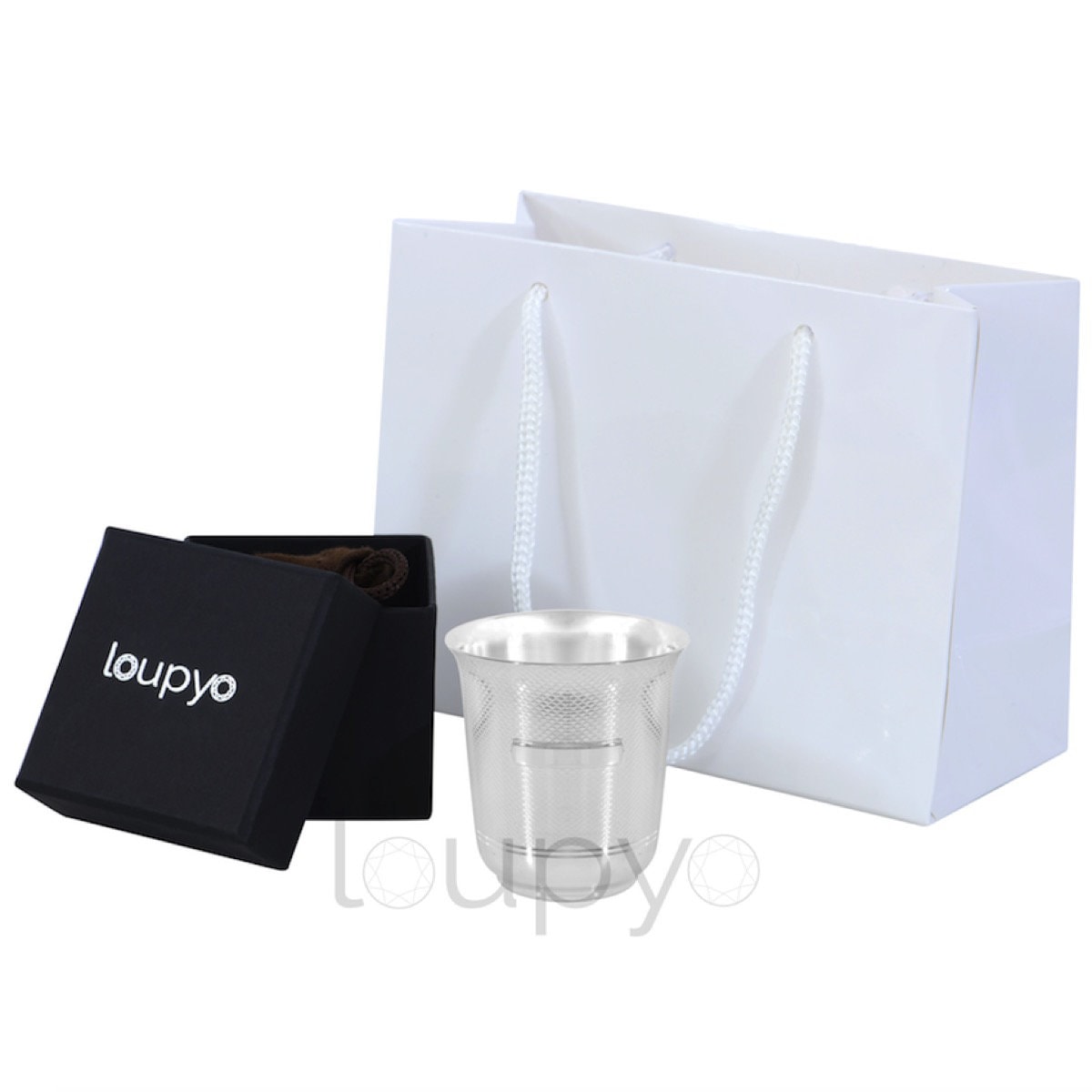 Timbale Evasée Godrao Loupyo en métal argenté