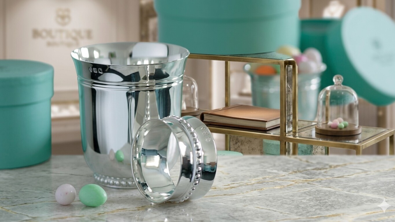 timbale de bapteme en argent ou en métal argenté