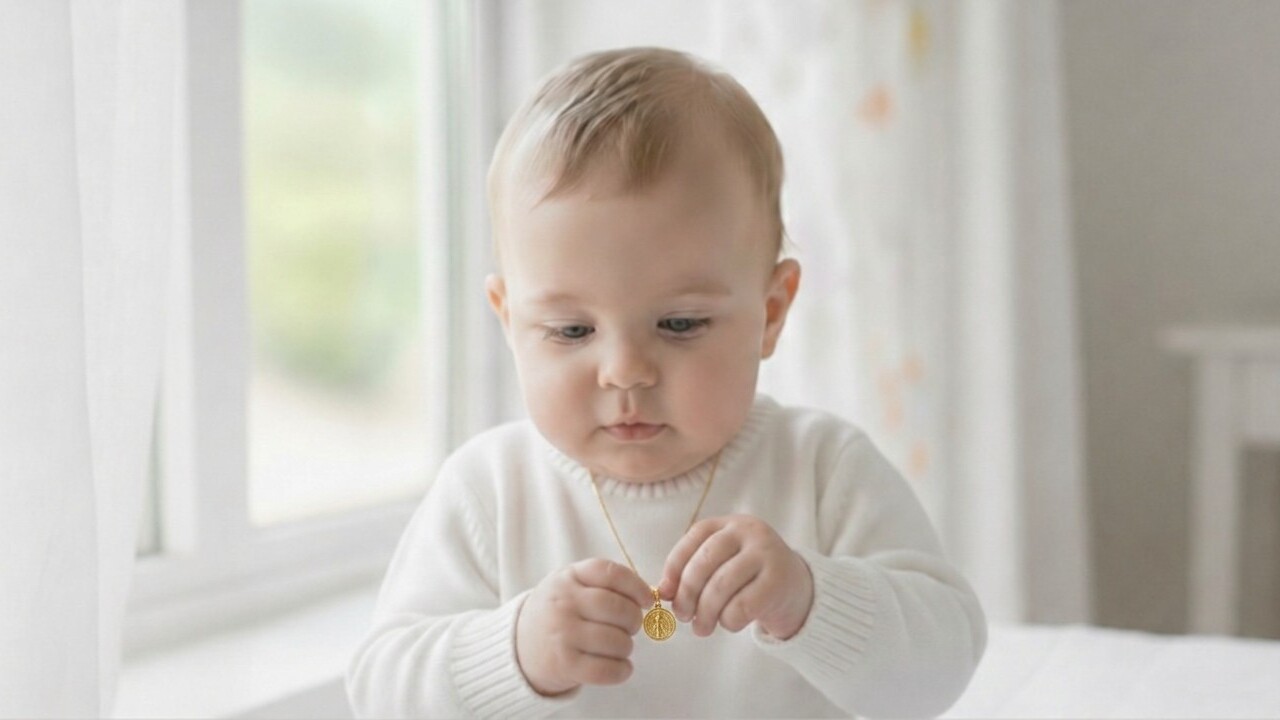 médaille ange en or pour un baptême